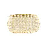 Rufolo Glass Gold Basketweave Rectangular Tray